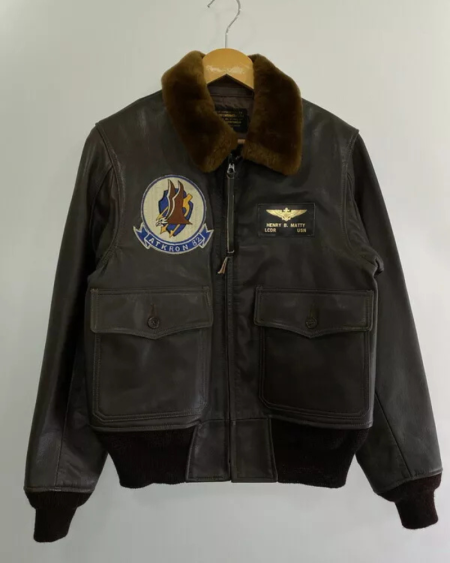 Men's Buzz Ricksons G-1 Popeye Paint Leather Flight Jacket