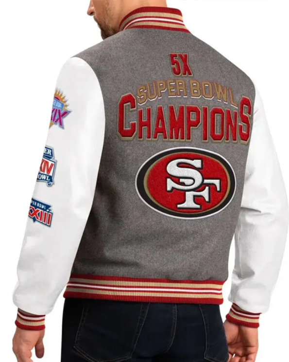 NFL San Francisco 49ers Challenger Grey and White Jacket