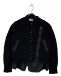 Sacai Black Knit Layered Ma-1 Flight Jacket