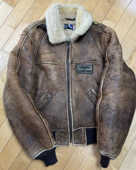 Schott 80s B-3 Brown Shearling Flight Jacket