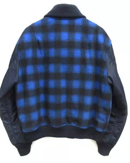 Supplier Checked Ma-1 Blue Jacket