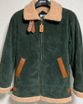 Untory Hop S Men’ S Genuine Leather B-3 Back Boa Bomber Jacket