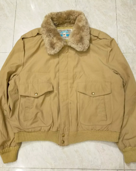 Vintage 80s Men's William Barry Struggle Gear Nylon G-1 Style Bomber Jacket