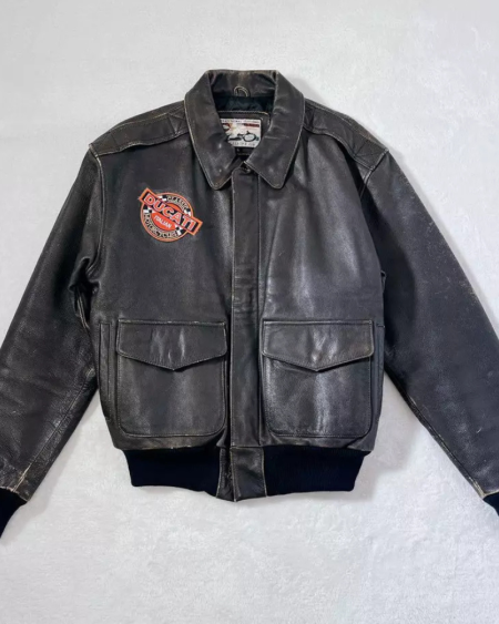 Vintage A-2 Black Flight Leather Ducati Jacket