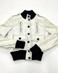 Women's Gucci Rider White Leather Motorcycle Jacket